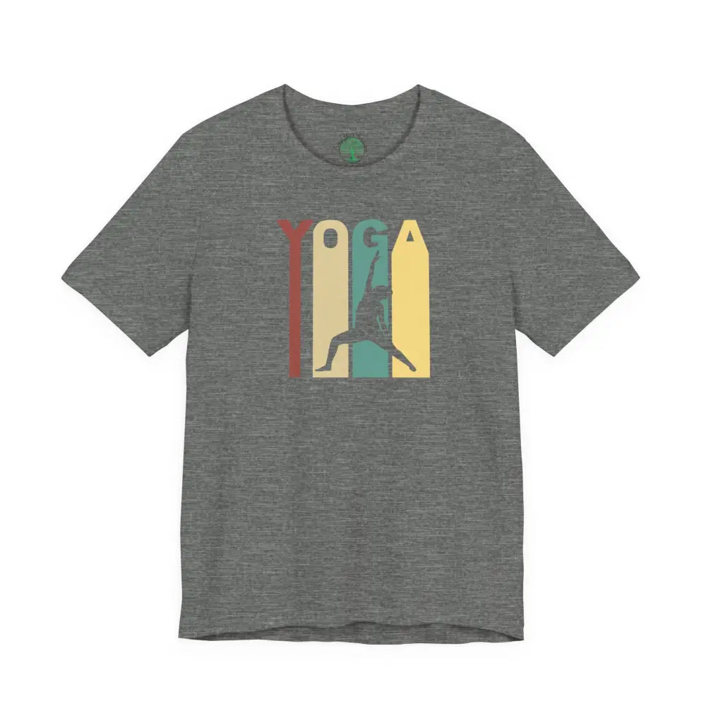 Retro Yoga Tee, Retro Yoga Graphic T-Shirt - Deep Heather / M - T-Shirt