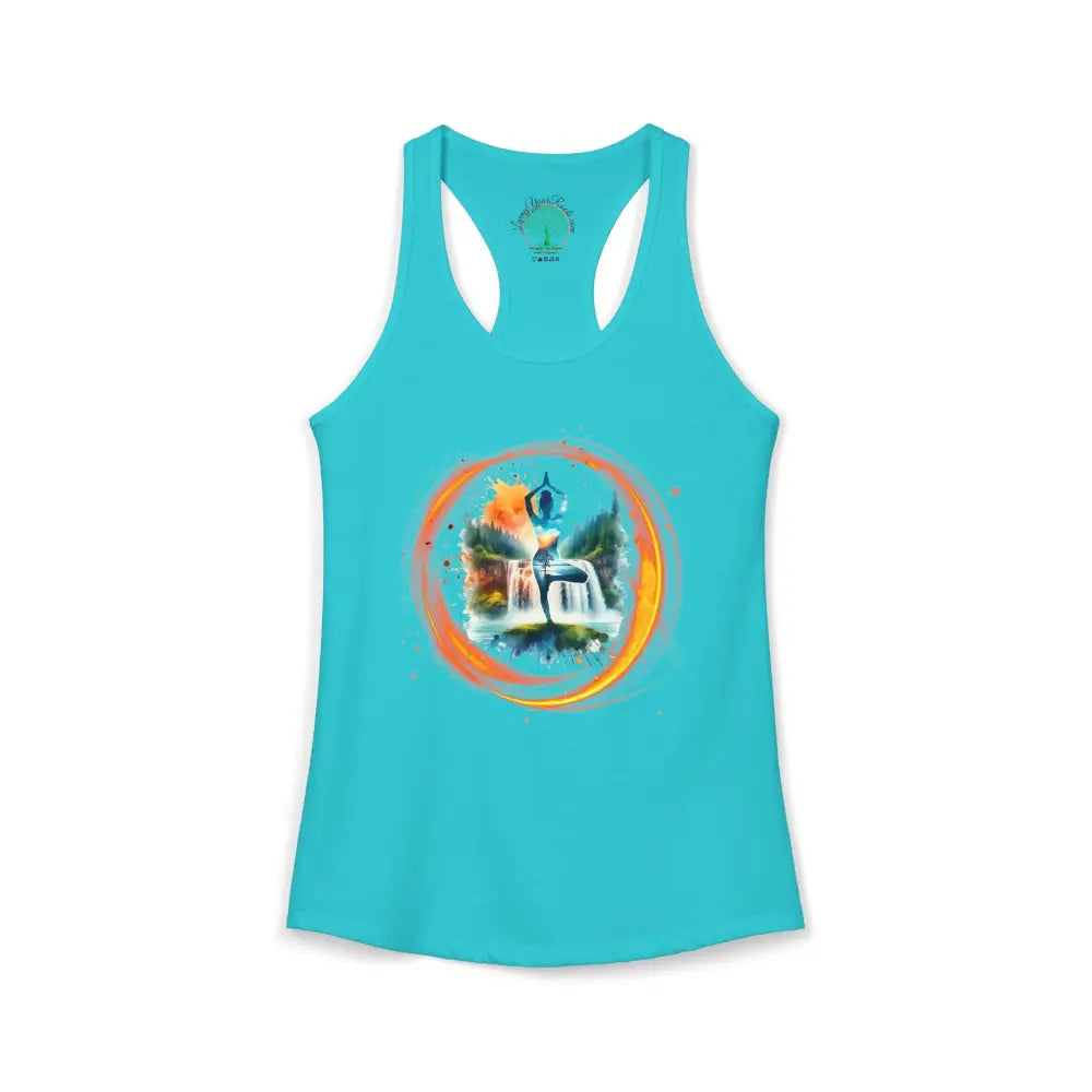 Ring of Fire Women’s Active Racerback Tank - XS / Solid Tahiti Blue - Tank Top