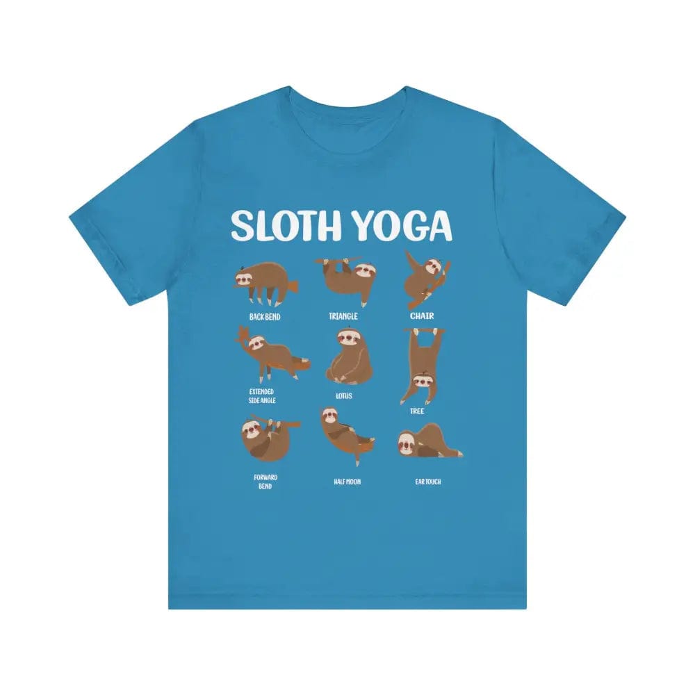 Sloth Yoga Pose Unisex Jersey Short Sleeve Tee - Aqua / S - T-Shirt