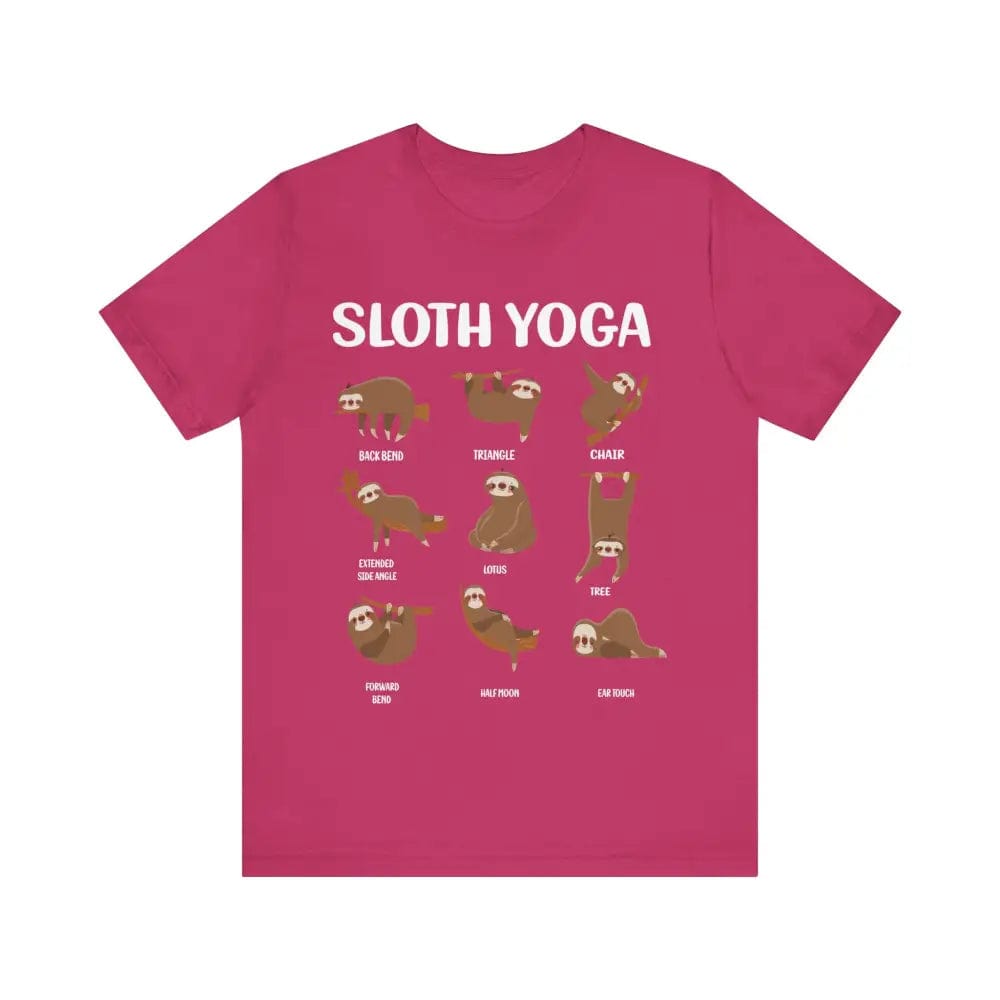 Sloth Yoga Pose Unisex Jersey Short Sleeve Tee - Berry / S - T-Shirt