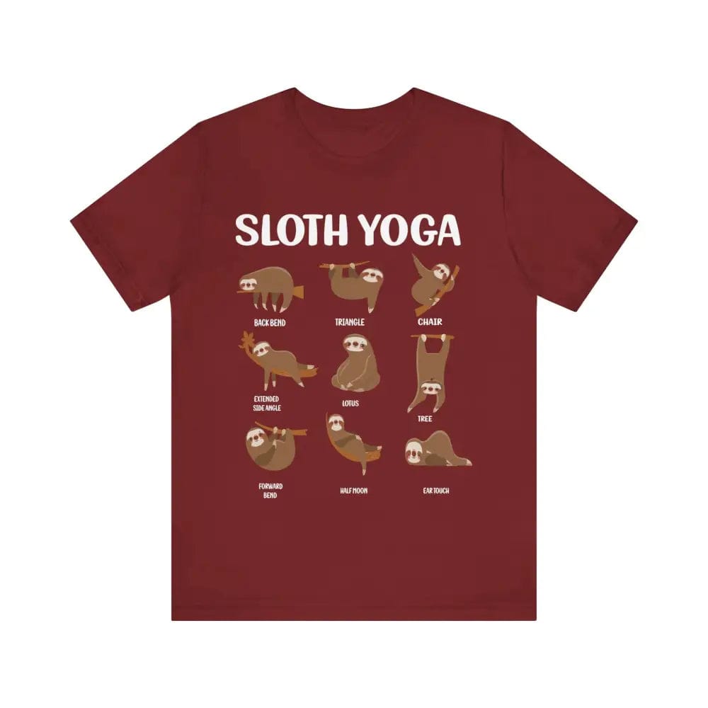 Sloth Yoga Pose Unisex Jersey Short Sleeve Tee - Cardinal / S - T-Shirt