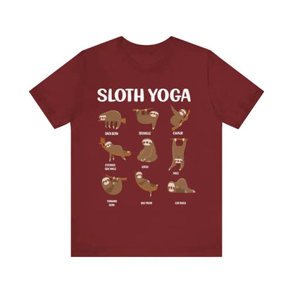 Sloth Yoga Pose Unisex Jersey Short Sleeve Tee - Cardinal / S - T-Shirt