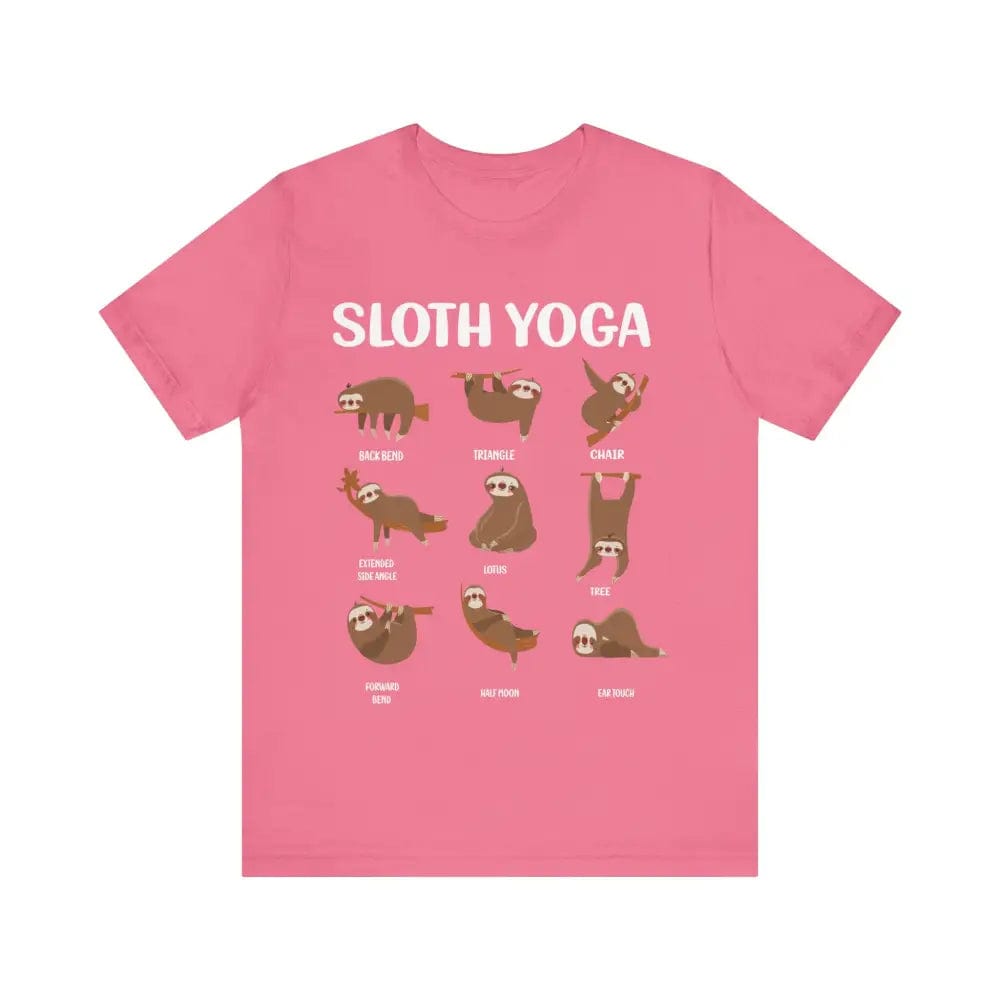 Sloth Yoga Pose Unisex Jersey Short Sleeve Tee - Charity Pink / S - T-Shirt