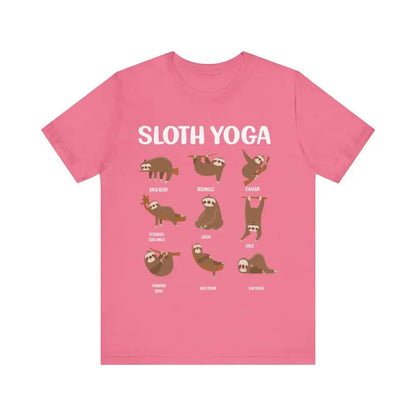 Sloth Yoga Pose Unisex Jersey Short Sleeve Tee - Charity Pink / S - T-Shirt