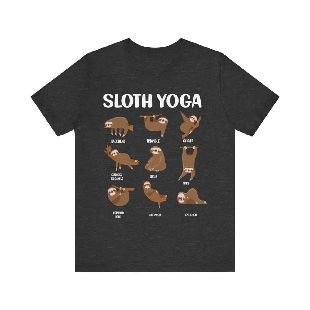 Sloth Yoga Pose Unisex Jersey Short Sleeve Tee - Dark Grey Heather / S - T-Shirt