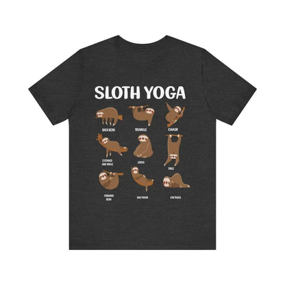 Sloth Yoga Pose Unisex Jersey Short Sleeve Tee - Dark Grey Heather / S - T-Shirt