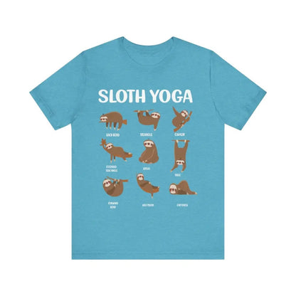 Sloth Yoga Pose Unisex Jersey Short Sleeve Tee - Heather Aqua / S - T-Shirt