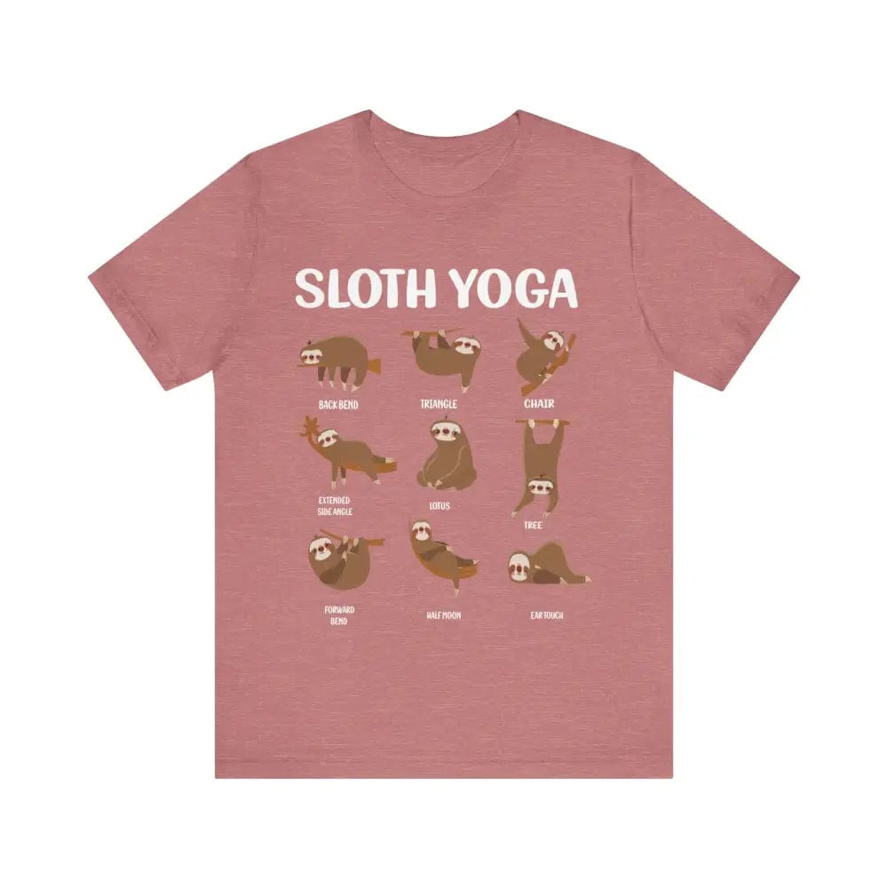 Sloth Yoga Pose Unisex Jersey Short Sleeve Tee - Heather Mauve / S - T-Shirt