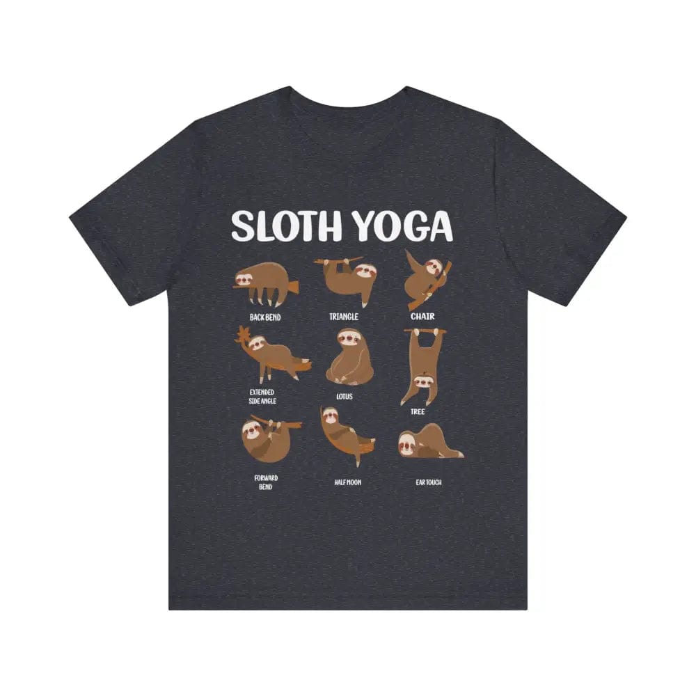 Sloth Yoga Pose Unisex Jersey Short Sleeve Tee - Heather Navy / S - T-Shirt