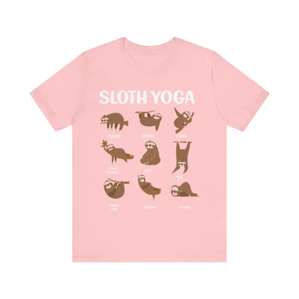 Sloth Yoga Pose Unisex Jersey Short Sleeve Tee - Pink / S - T-Shirt