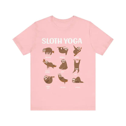 Sloth Yoga Pose Unisex Jersey Short Sleeve Tee - Pink / S - T-Shirt