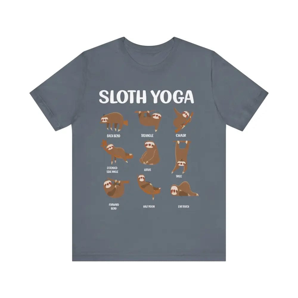 Sloth Yoga Pose Unisex Jersey Short Sleeve Tee - Steel Blue / S - T-Shirt