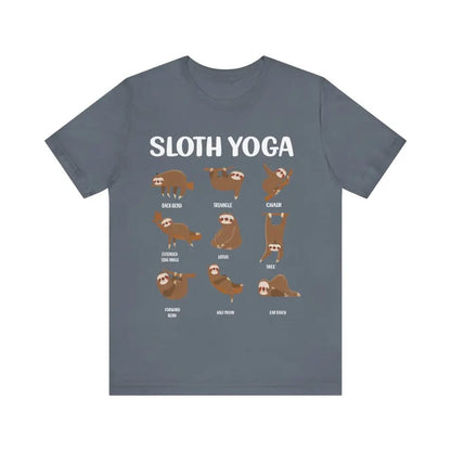 Sloth Yoga Pose Unisex Jersey Short Sleeve Tee - Steel Blue / S - T-Shirt