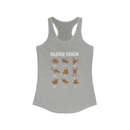 Sloth Yoga Women’s Ideal Racerback Tank - Heather Grey / XS - Tank Top