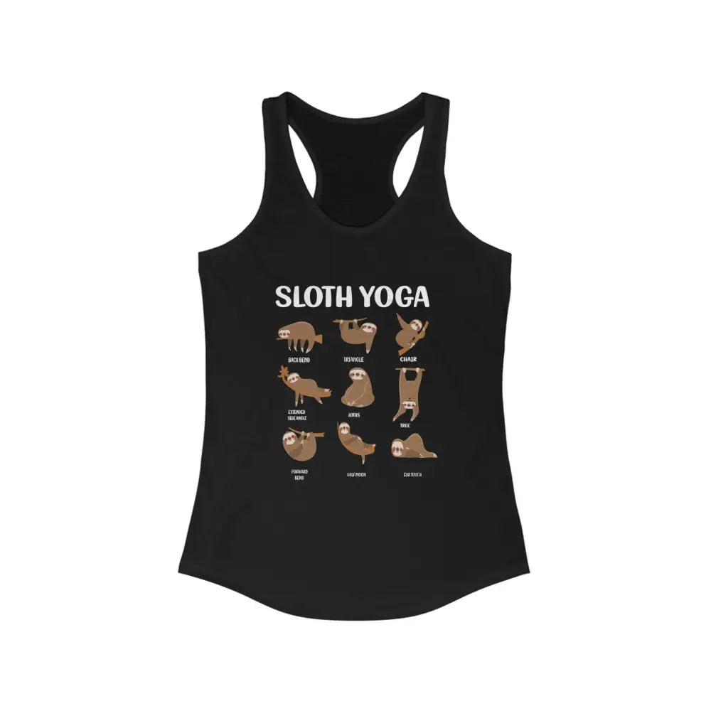 Sloth Yoga Women’s Ideal Racerback Tank - Solid Black / XS - Tank Top