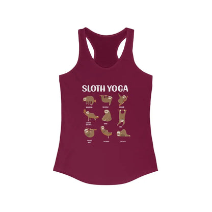 Sloth Yoga Women’s Ideal Racerback Tank - Solid Cardinal Red / XS - Tank Top