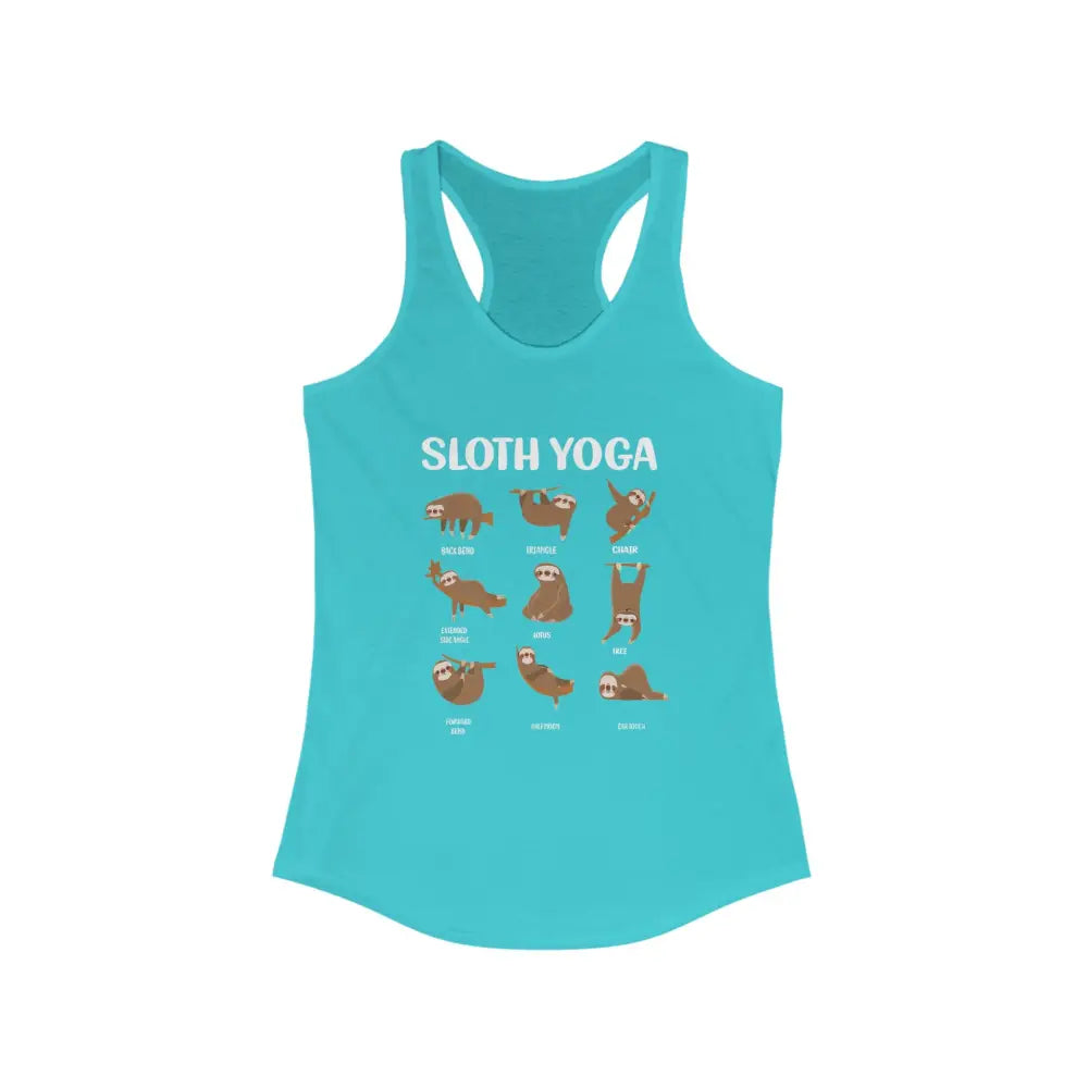 Sloth Yoga Women’s Ideal Racerback Tank - Solid Tahiti Blue / XS - Tank Top