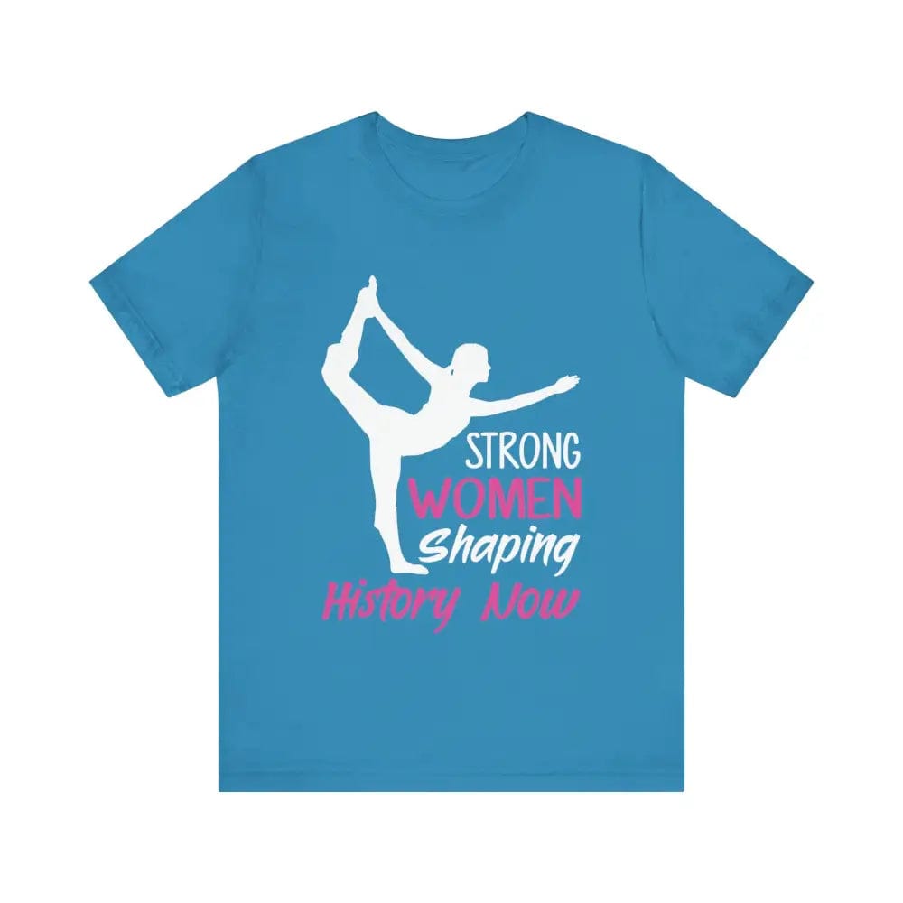 Strong Women Unisex Jersey Short Sleeve Yoga Tee - Aqua / S - T-Shirt