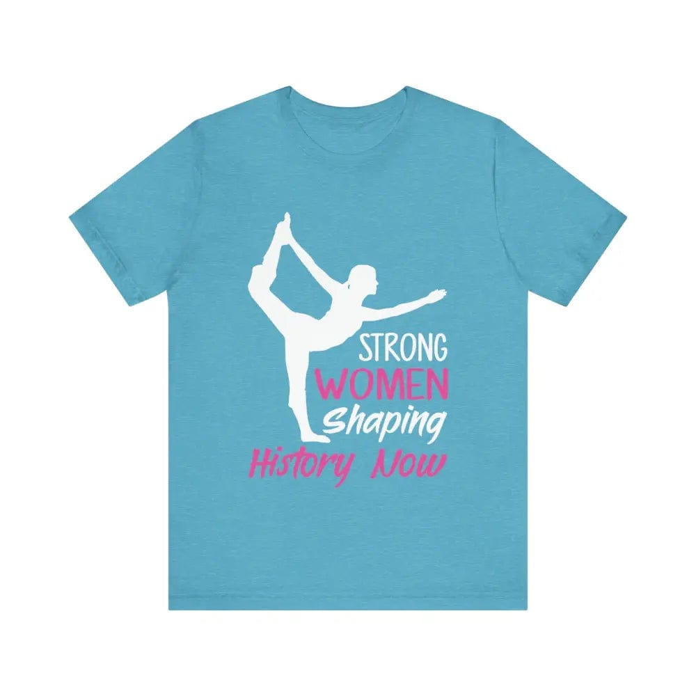 Strong Women Unisex Jersey Short Sleeve Yoga Tee - Heather Aqua / S - T-Shirt