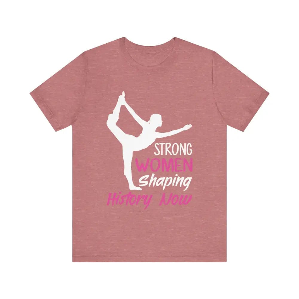 Strong Women Unisex Jersey Short Sleeve Yoga Tee - Heather Mauve / S - T-Shirt