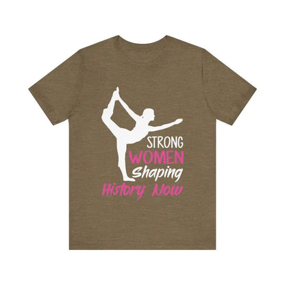 Strong Women Unisex Jersey Short Sleeve Yoga Tee - Heather Olive / S - T-Shirt