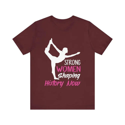 Strong Women Unisex Jersey Short Sleeve Yoga Tee - Maroon / S - T-Shirt