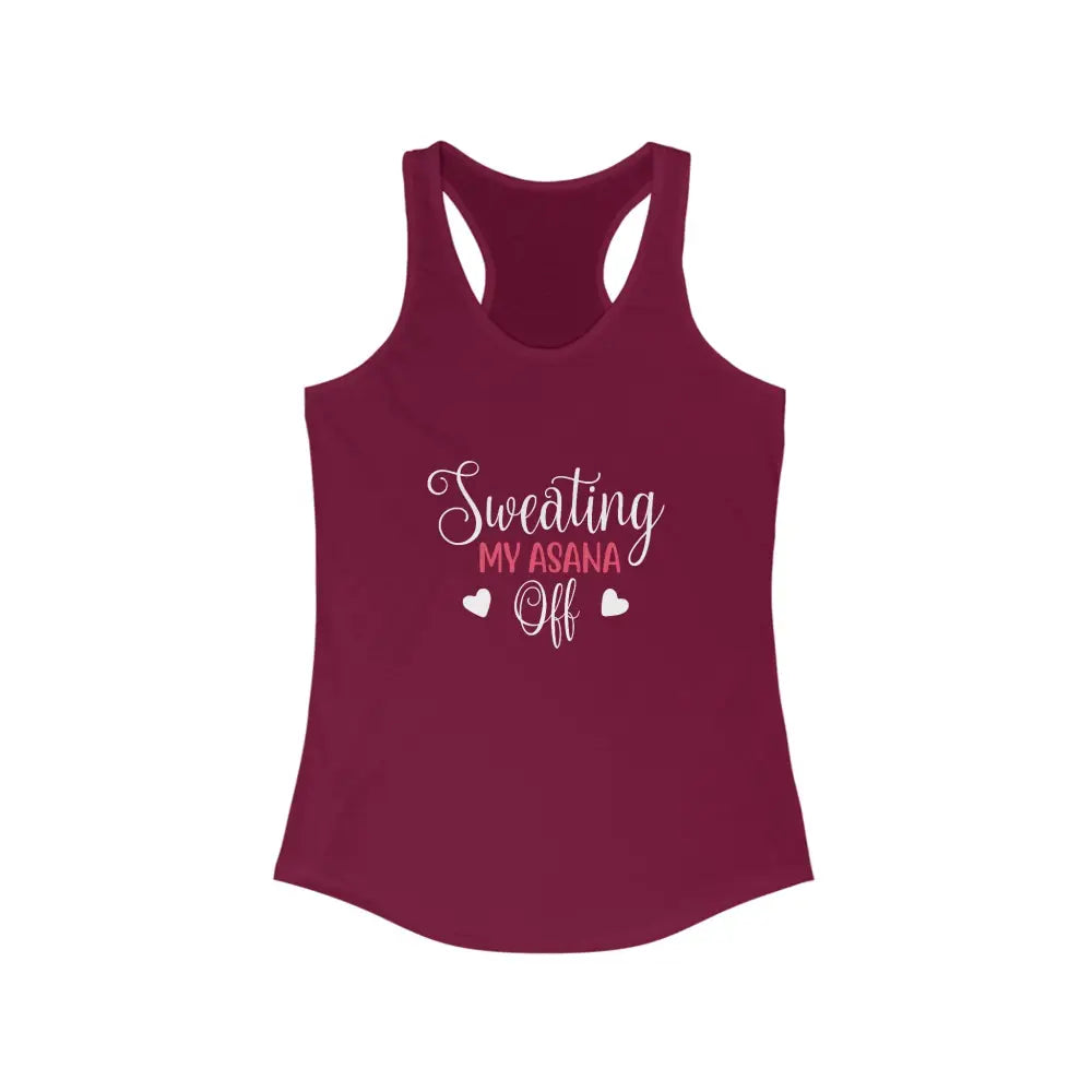 Sweating my Asana Off Women’s Ideal Racerback Tank - Solid Cardinal Red / XS - Tank Top