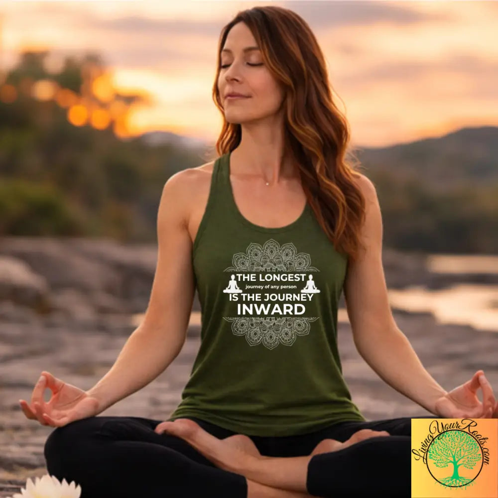 The Longest Journey Racerback Tank Inspirational Women’s Tank Top - XS / Solid Military Green - Tank Top