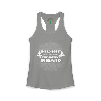 The Longest Journey Racerback Tank Inspirational Women’s Tank Top - XS / Heather Grey - Tank Top