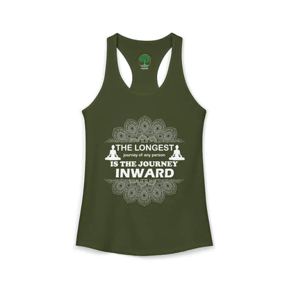 The Longest Journey Racerback Tank Inspirational Women’s Tank Top - XS / Solid Military Green - Tank Top