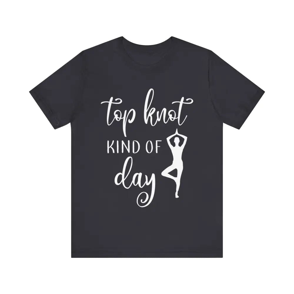 Top knot kinda day Unisex Jersey Short Sleeve Yoga Tee - Dark Grey / S - T-Shirt