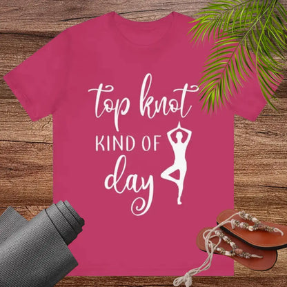 Top knot kinda day Unisex Jersey Short Sleeve Yoga Tee - T-Shirt