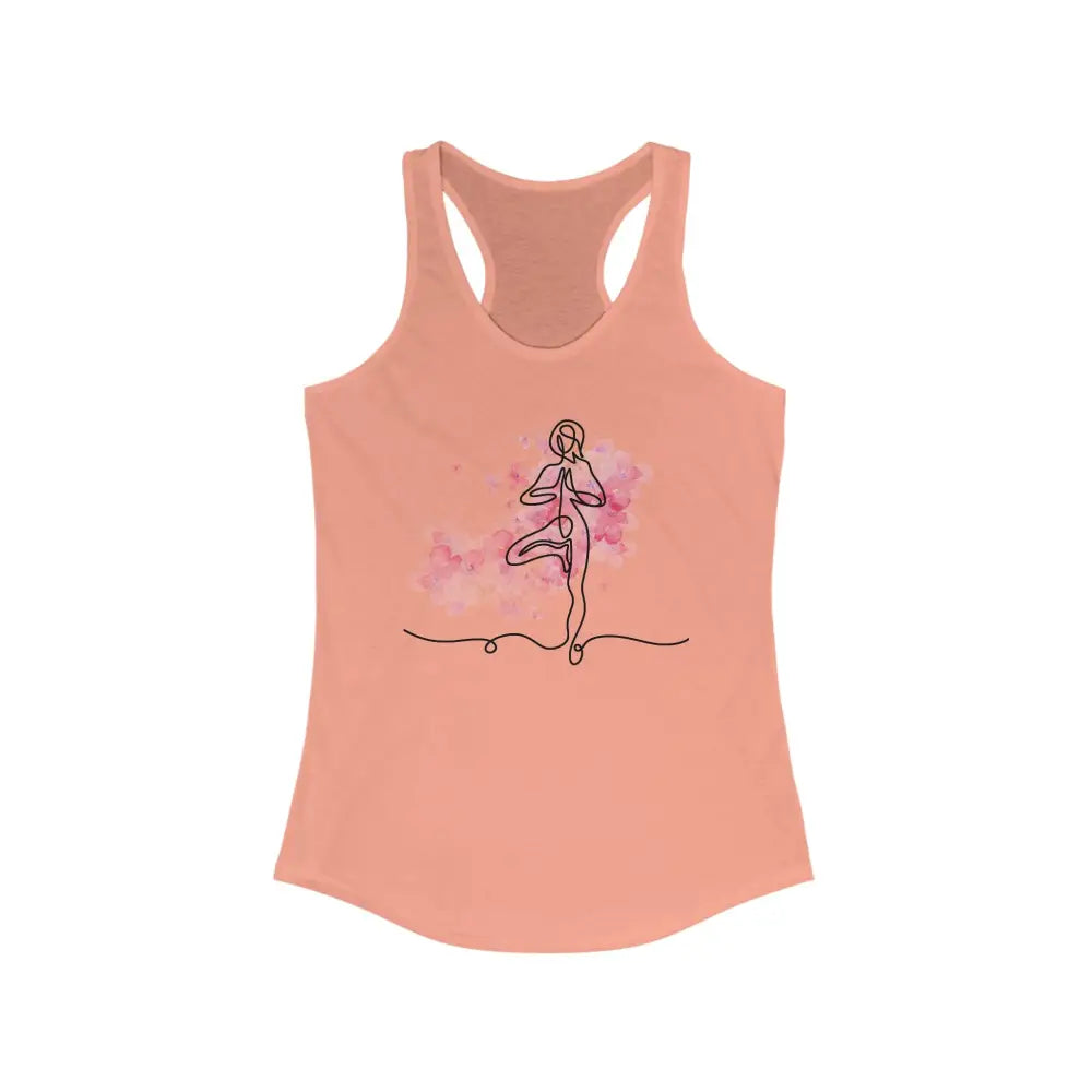 Tree Pose Women’s Ideal Racerback Tank - S / Solid Light Orange - Tank Top