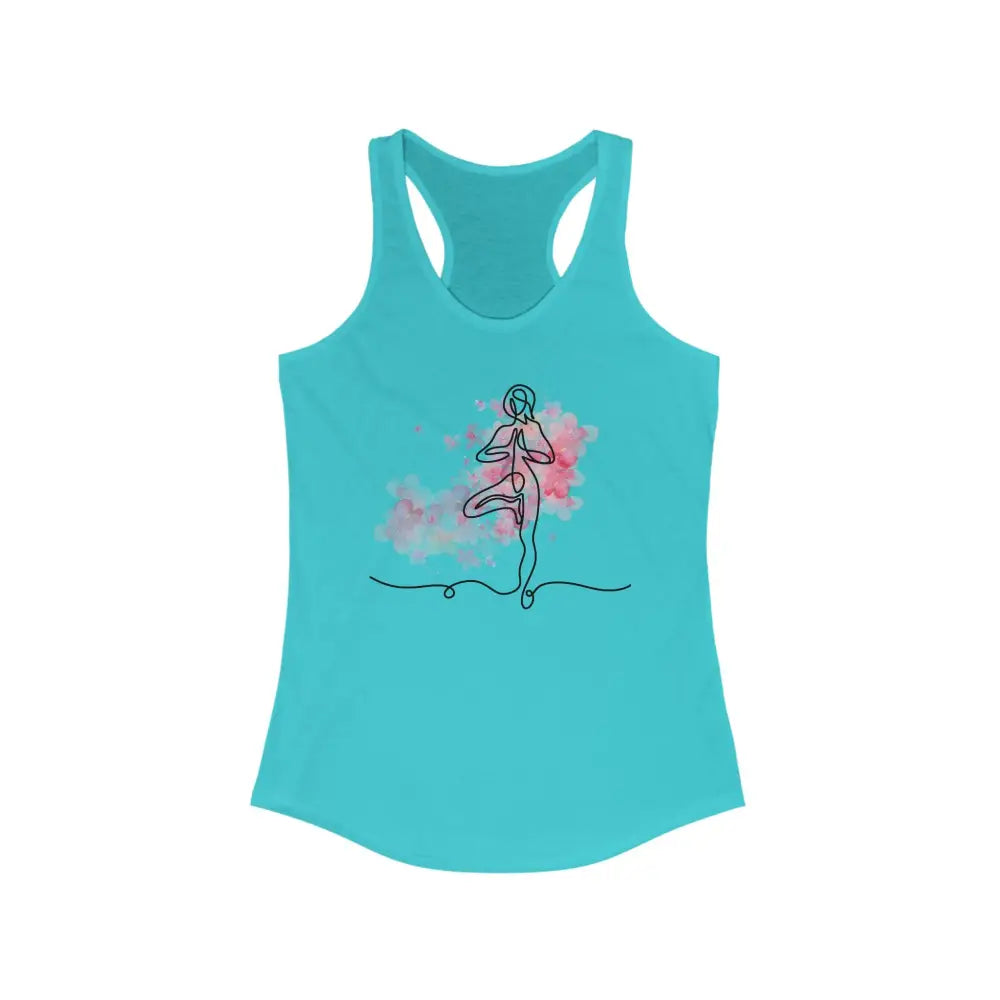 Tree Pose Women’s Ideal Racerback Tank - XS / Solid Tahiti Blue - Tank Top