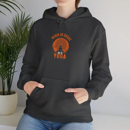 When in Doubt Go To Yoga Heavy Blend™ Hooded Sweatshirt - Dark Heather / S - Hoodie