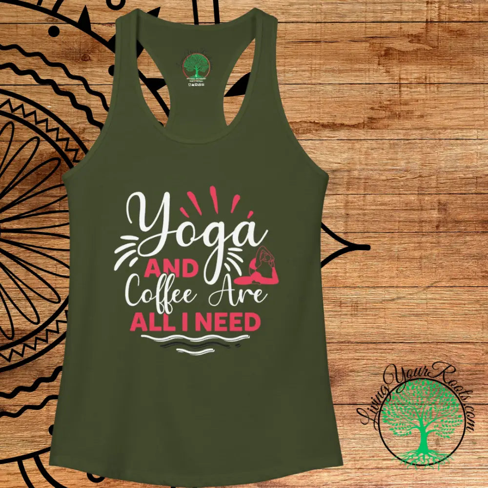 Yoga and Coffee Are All I Need Racerback Tank - Tank Top