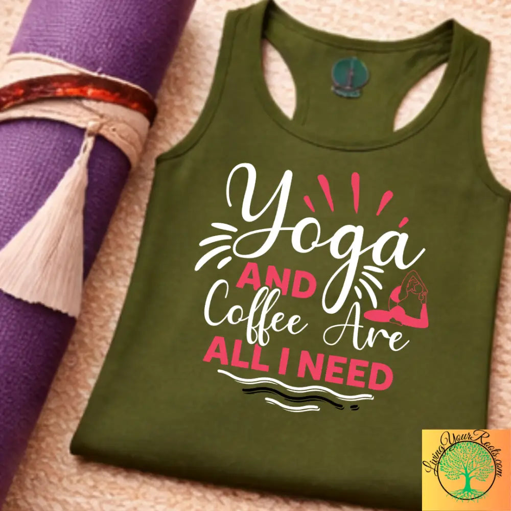Yoga and Coffee Are All I Need Racerback Tank - Tank Top