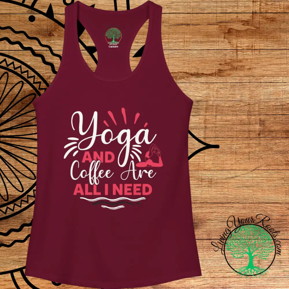 Yoga and Coffee Are All I Need Racerback Tank - Tank Top