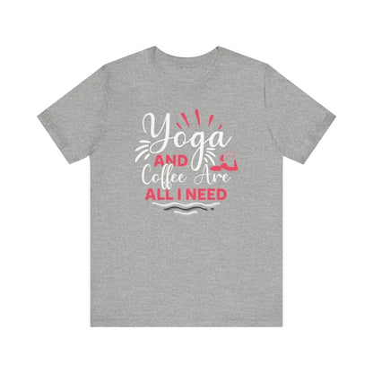 Yoga and Coffee Unisex Jersey Short Sleeve Tee - Athletic Heather / S - T-Shirt