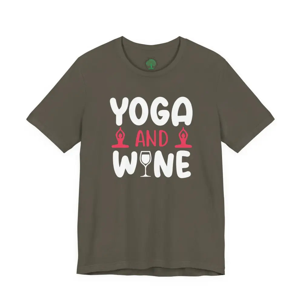 🧘‍♀️Yoga and Wine 🍷Tee for Yogis - Army / S - T-Shirt
