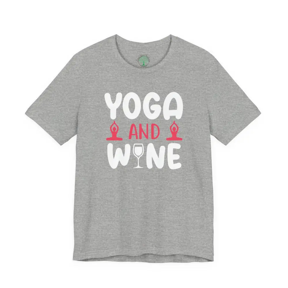 🧘‍♀️Yoga and Wine 🍷Tee for Yogis - Athletic Heather / S - T-Shirt