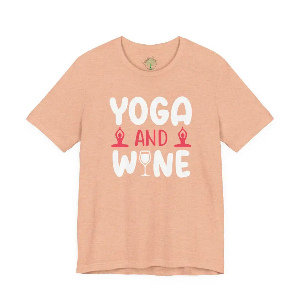 🧘‍♀️Yoga and Wine 🍷Tee for Yogis - Heather Peach / S - T-Shirt