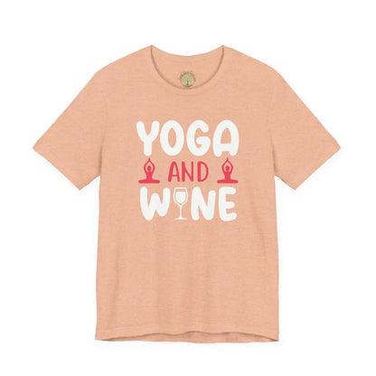🧘‍♀️Yoga and Wine 🍷Tee for Yogis - Heather Peach / S - T-Shirt