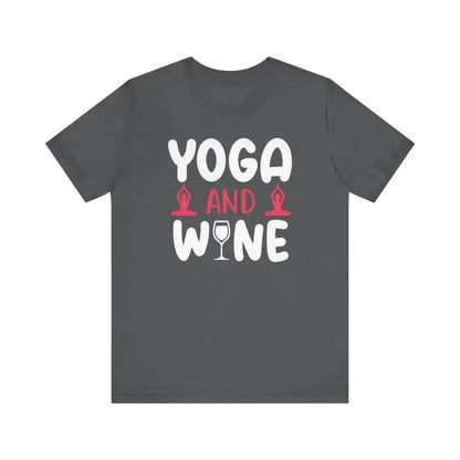 Yoga and Wine Unisex Jersey Short Sleeve Tee - Asphalt / S - T-Shirt