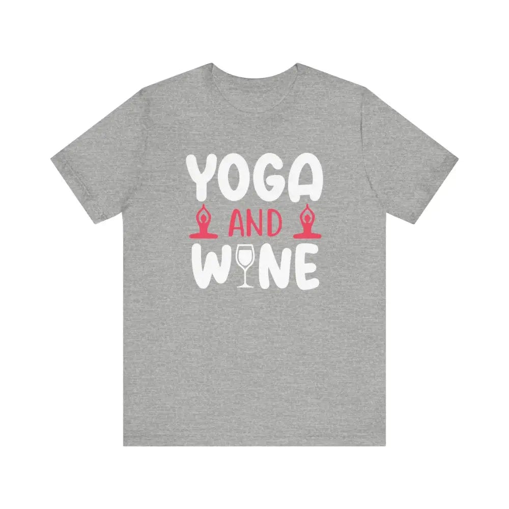 Yoga and Wine Unisex Jersey Short Sleeve Tee - Athletic Heather / S - T-Shirt