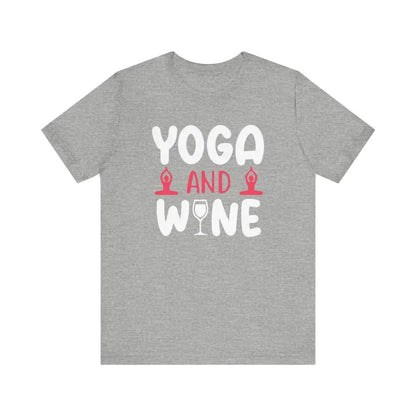 Yoga and Wine Unisex Jersey Short Sleeve Tee - Athletic Heather / S - T-Shirt