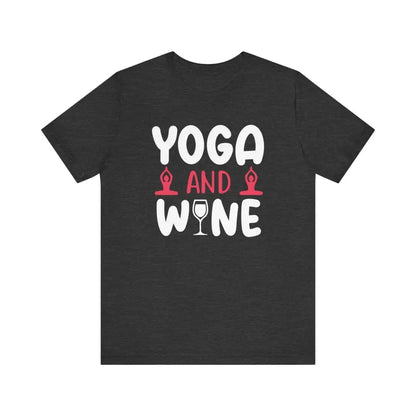 Yoga and Wine Unisex Jersey Short Sleeve Tee - Dark Grey Heather / S - T-Shirt