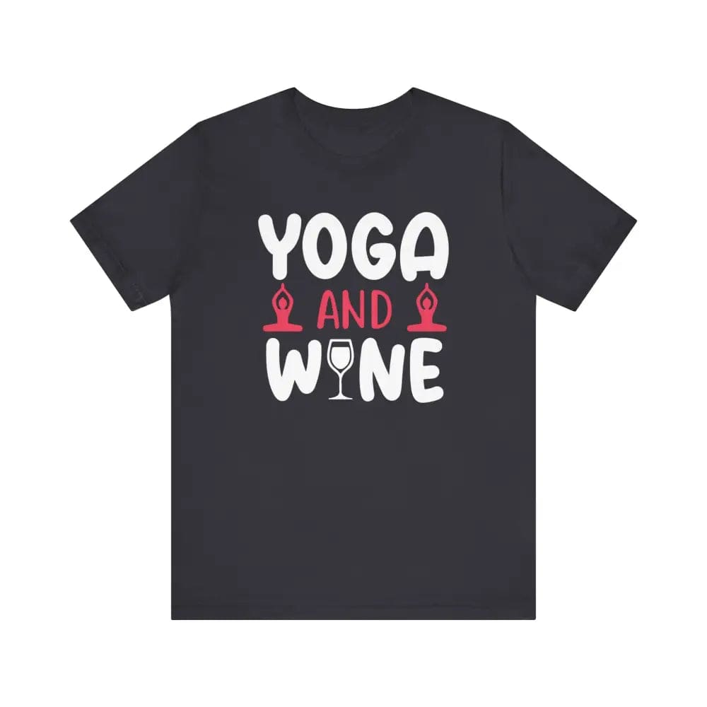 Yoga and Wine Unisex Jersey Short Sleeve Tee - Dark Grey / S - T-Shirt