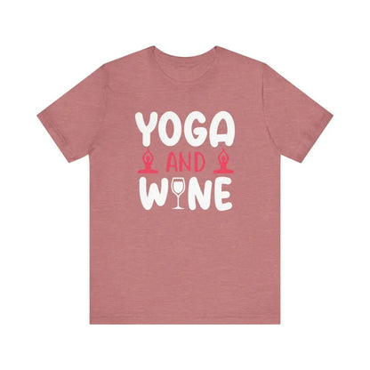 Yoga and Wine Unisex Jersey Short Sleeve Tee - Heather Mauve / S - T-Shirt