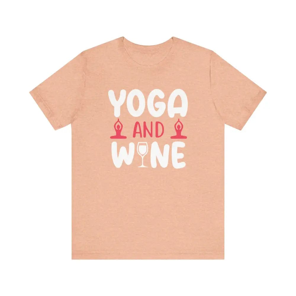 Yoga and Wine Unisex Jersey Short Sleeve Tee - Heather Peach / S - T-Shirt